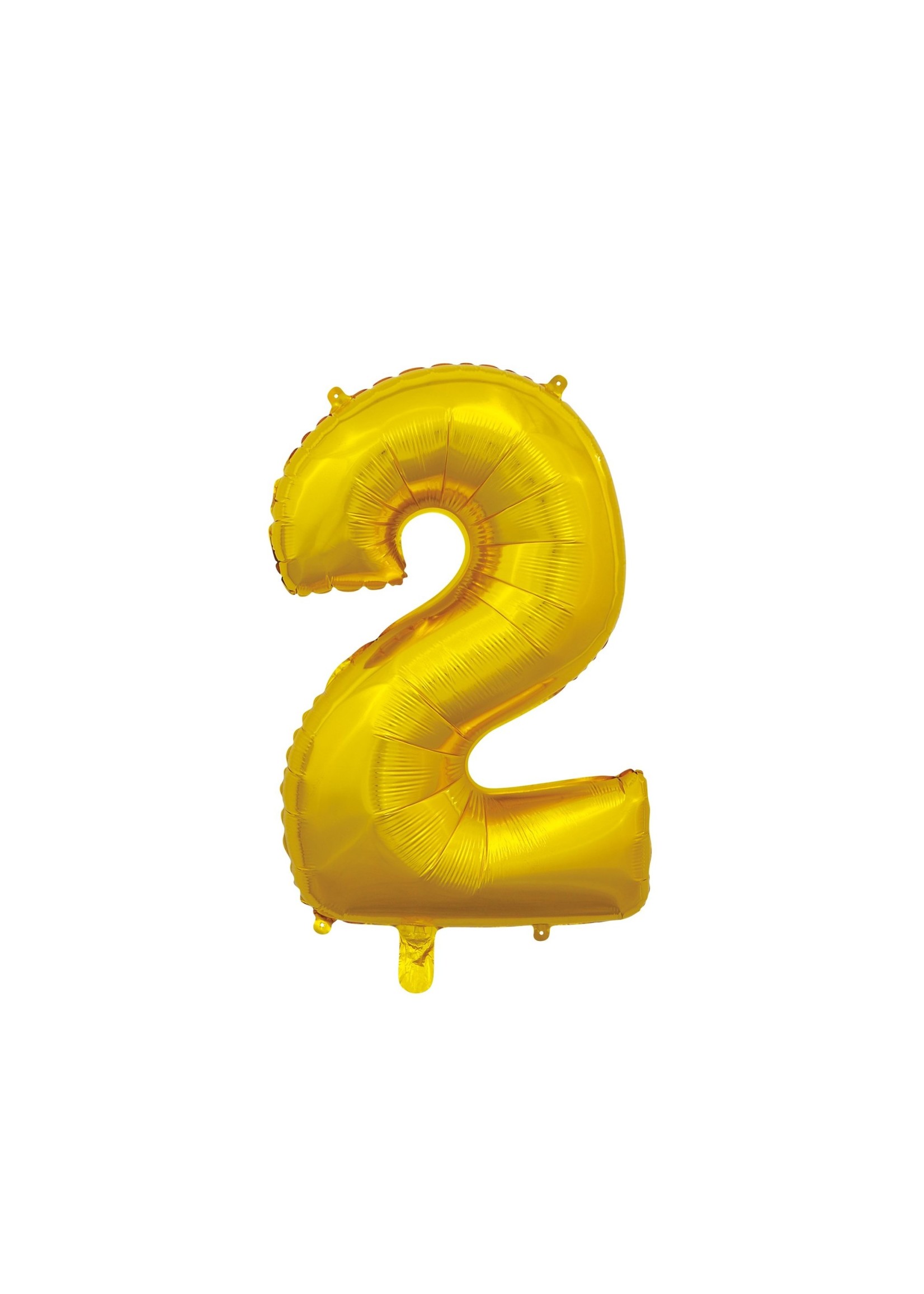 We Fiesta Party Folieballon cijfer 2 goud 66 cm