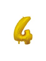 Feestkleding Breda Folie ballon cijfer 4 goud 66 cm