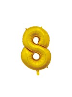 Folie ballon cijfer 8 goud 66 cm