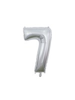 We fiesta party Folie ballon cijfer 7 zilver 66 cm