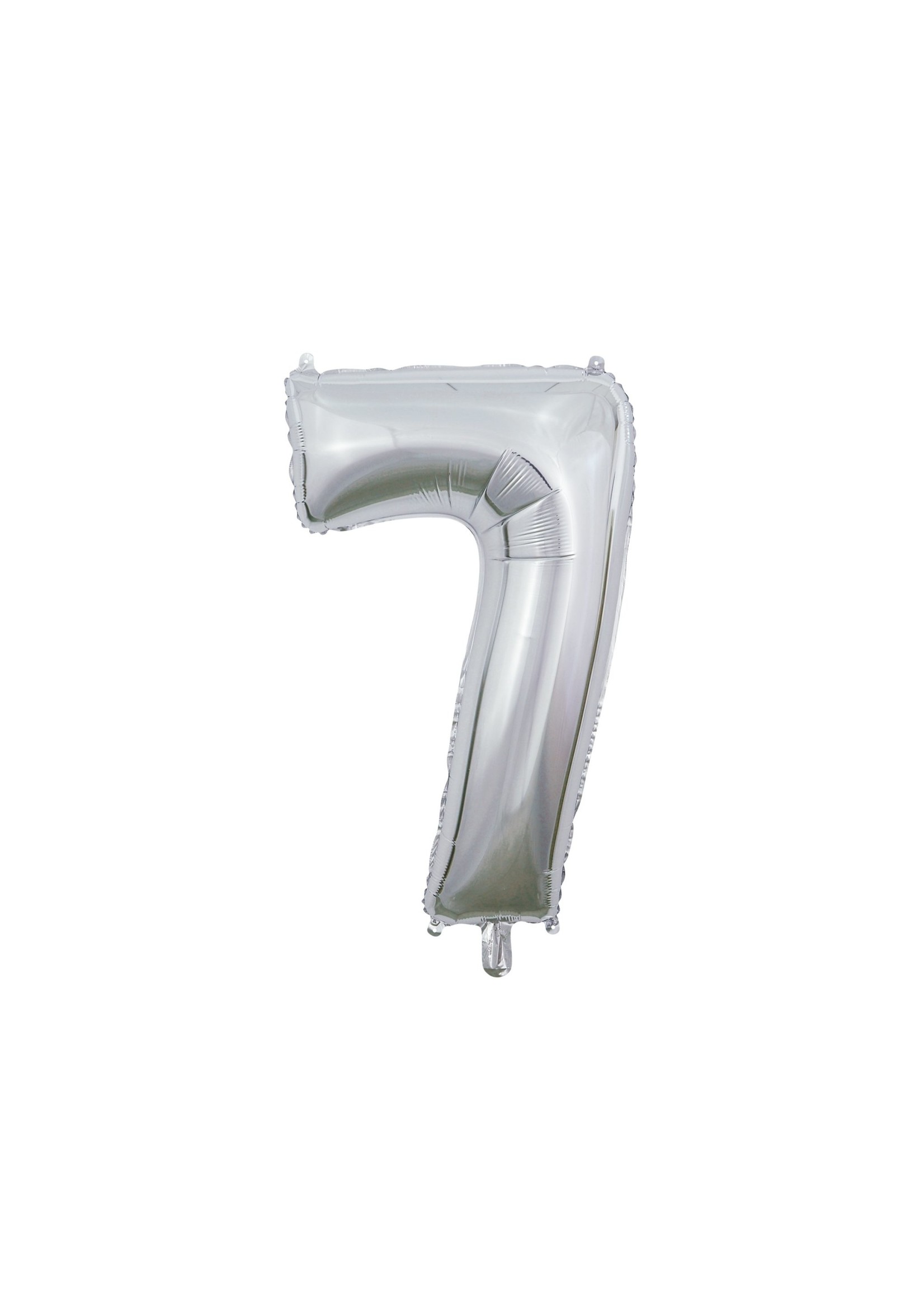 We Fiesta Party Folie ballon cijfer 7 zilver 66 cm