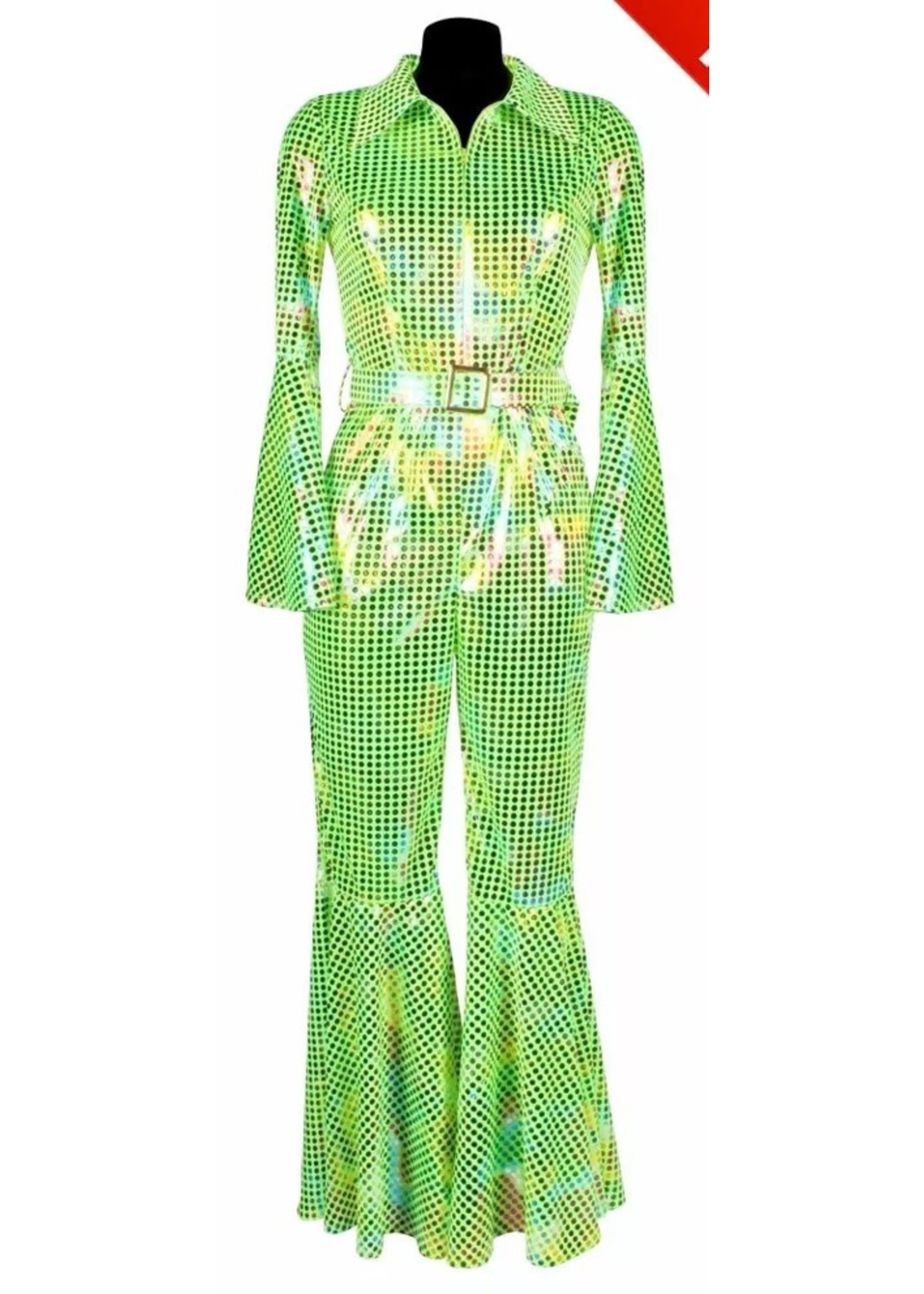 Feestkleding Breda Catsuit Disco Groen