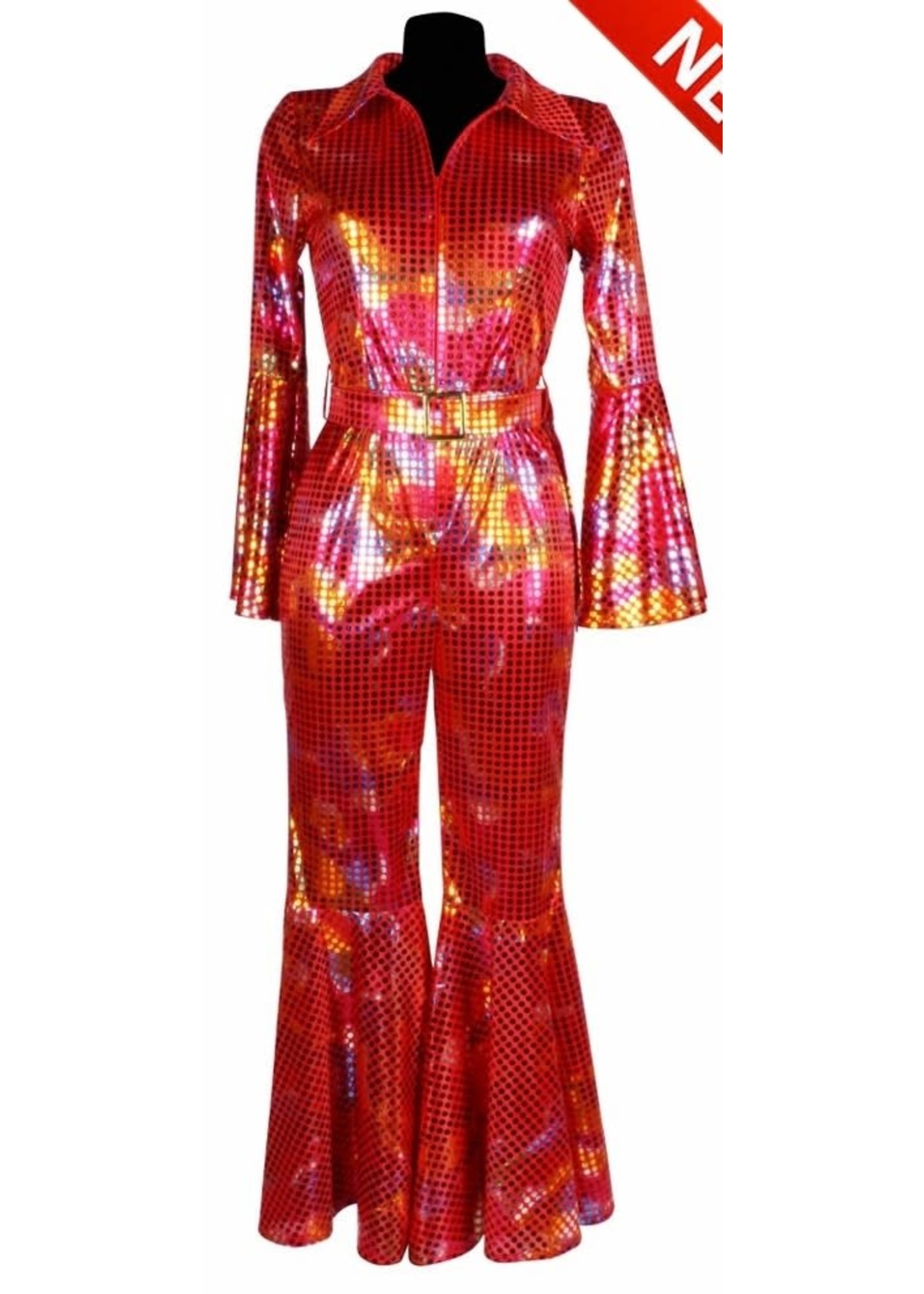 Feestkleding Breda Catsuit Disco Rood