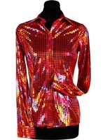 Feestkleding Breda Blouse disco dames rood