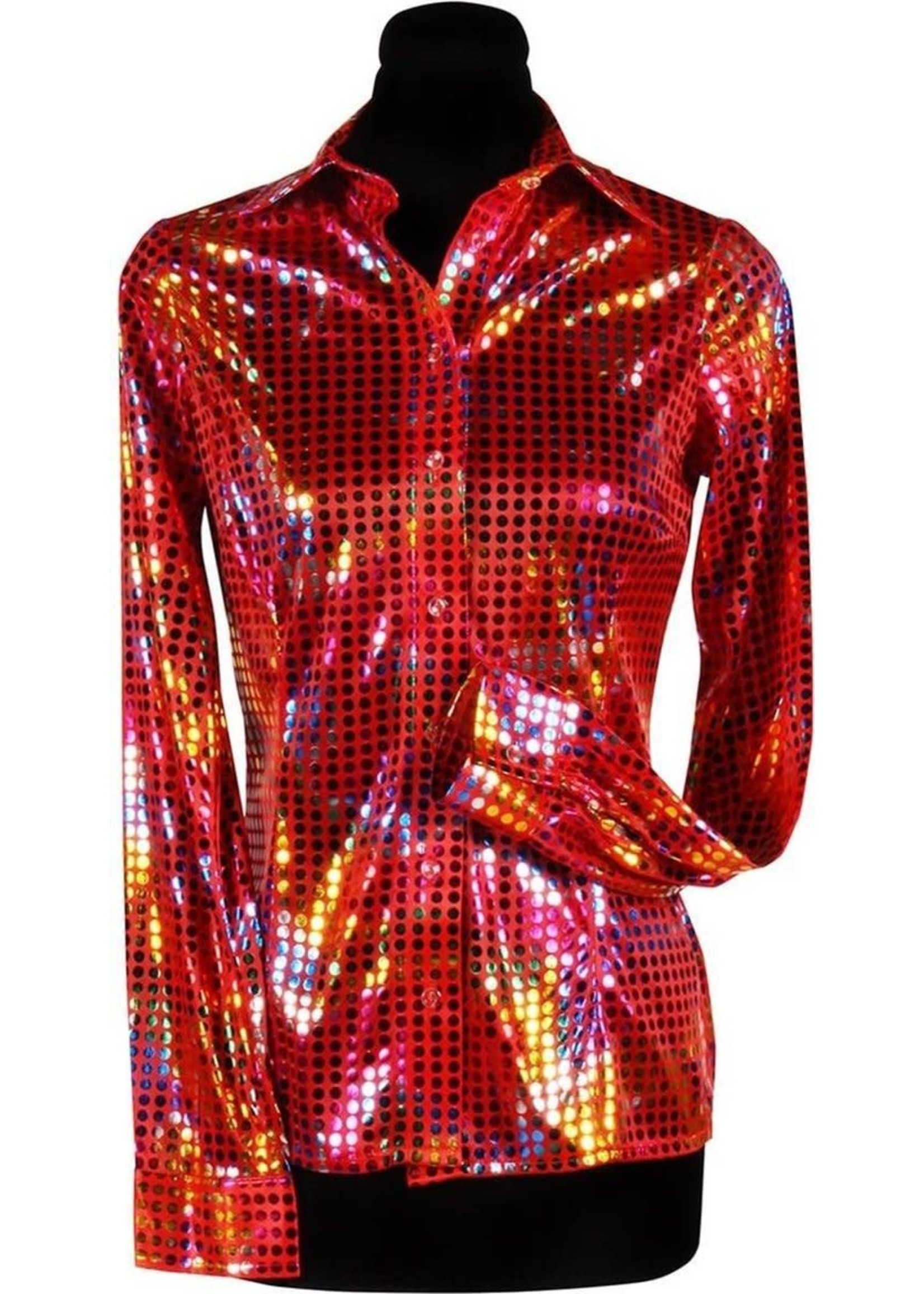 Feestkleding Breda Blouse disco dames rood