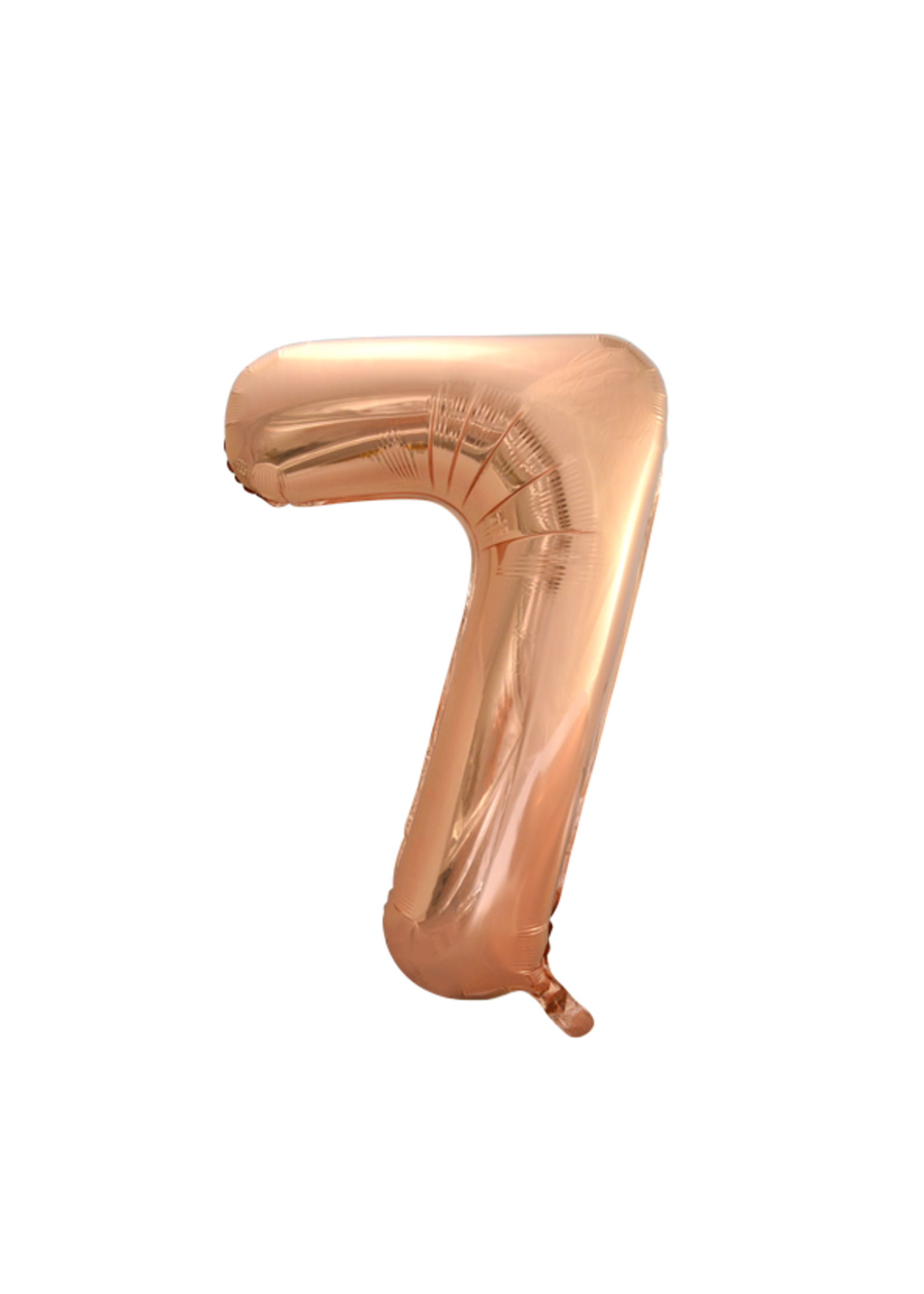 We Fiesta Party Folieballon cijfer 7 rosè goud 86 cm