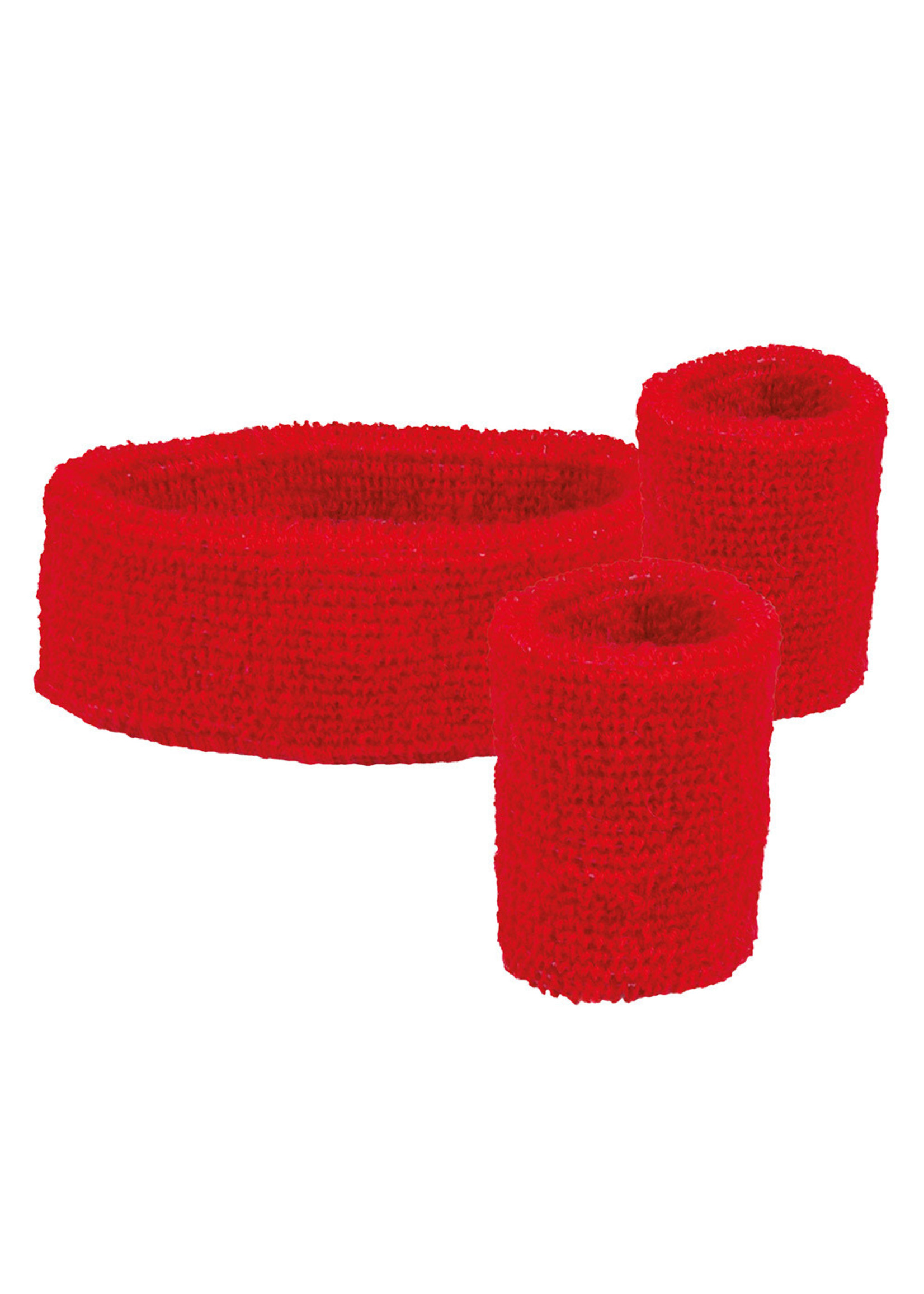 Feestkleding Breda Zweetbandjes 3 stuks rood