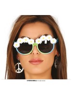 Fiestas Guirca Bril hippie met bloemen