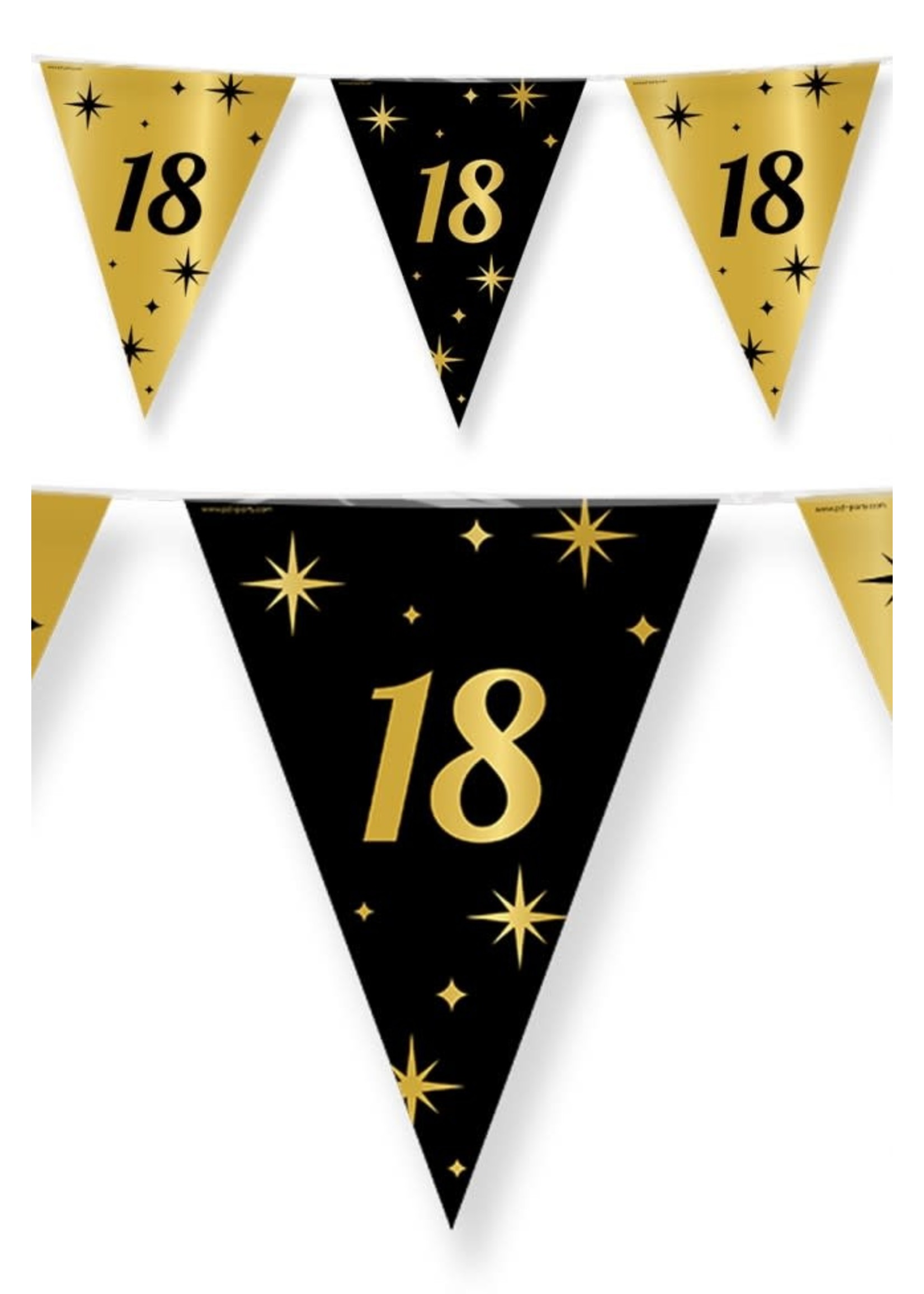 Feestkleding Breda Vlaggenlijn 18 jaar zwart/goud 10m