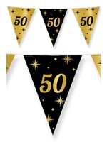 Feestkleding Breda Vlaggenlijn 50 jaar zwart/goud 10m