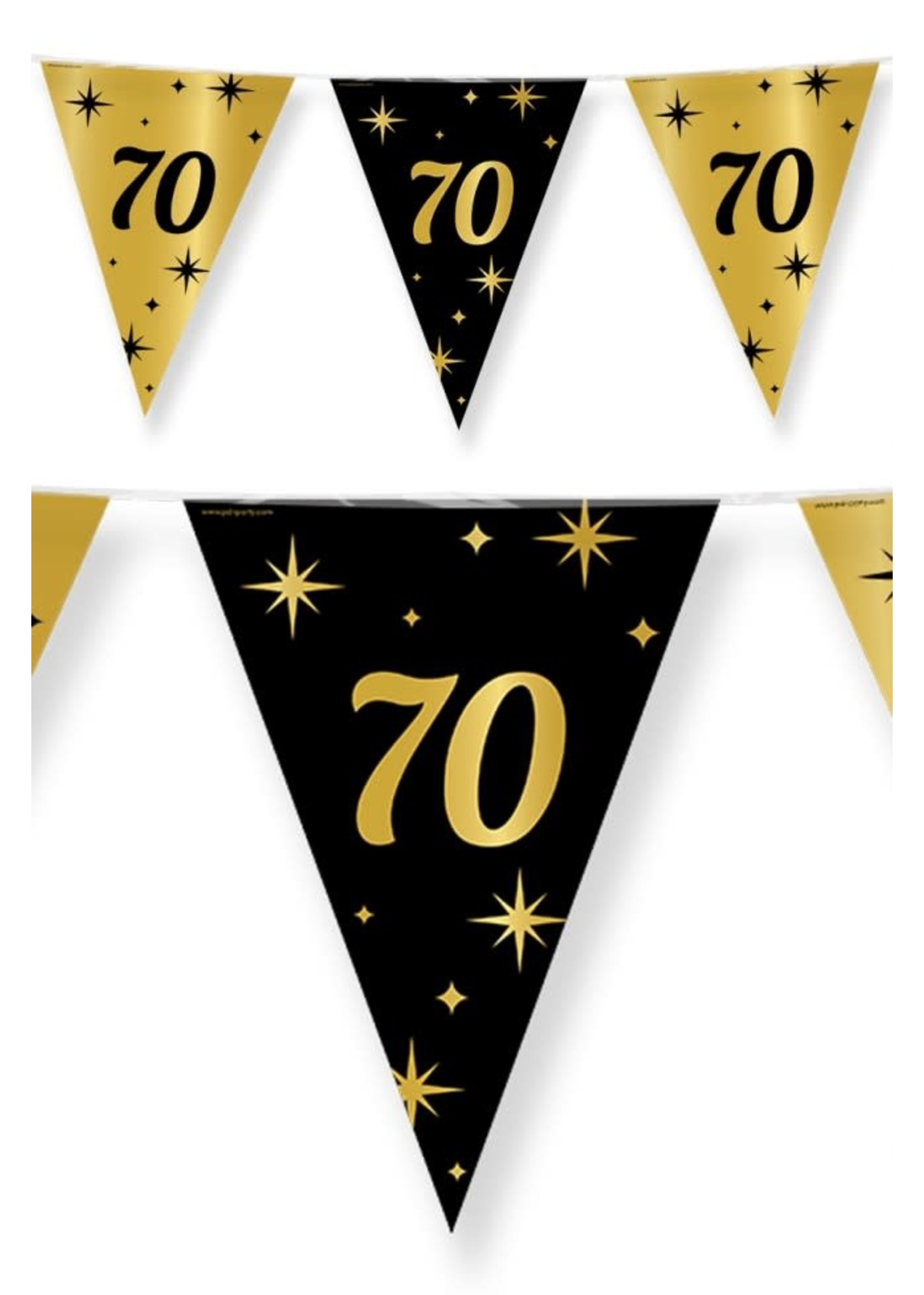 Feestkleding Breda Vlaggenlijn 70 jaar zwart/goud 10m