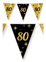 PartyXplosion Vlaggenlijn 80 jaar zwart/goud 10m