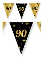 Feestkleding Breda Vlaggenlijn 90 jaar zwart/goud 10m