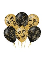 Ballonnen 30 jaar zwart/goud