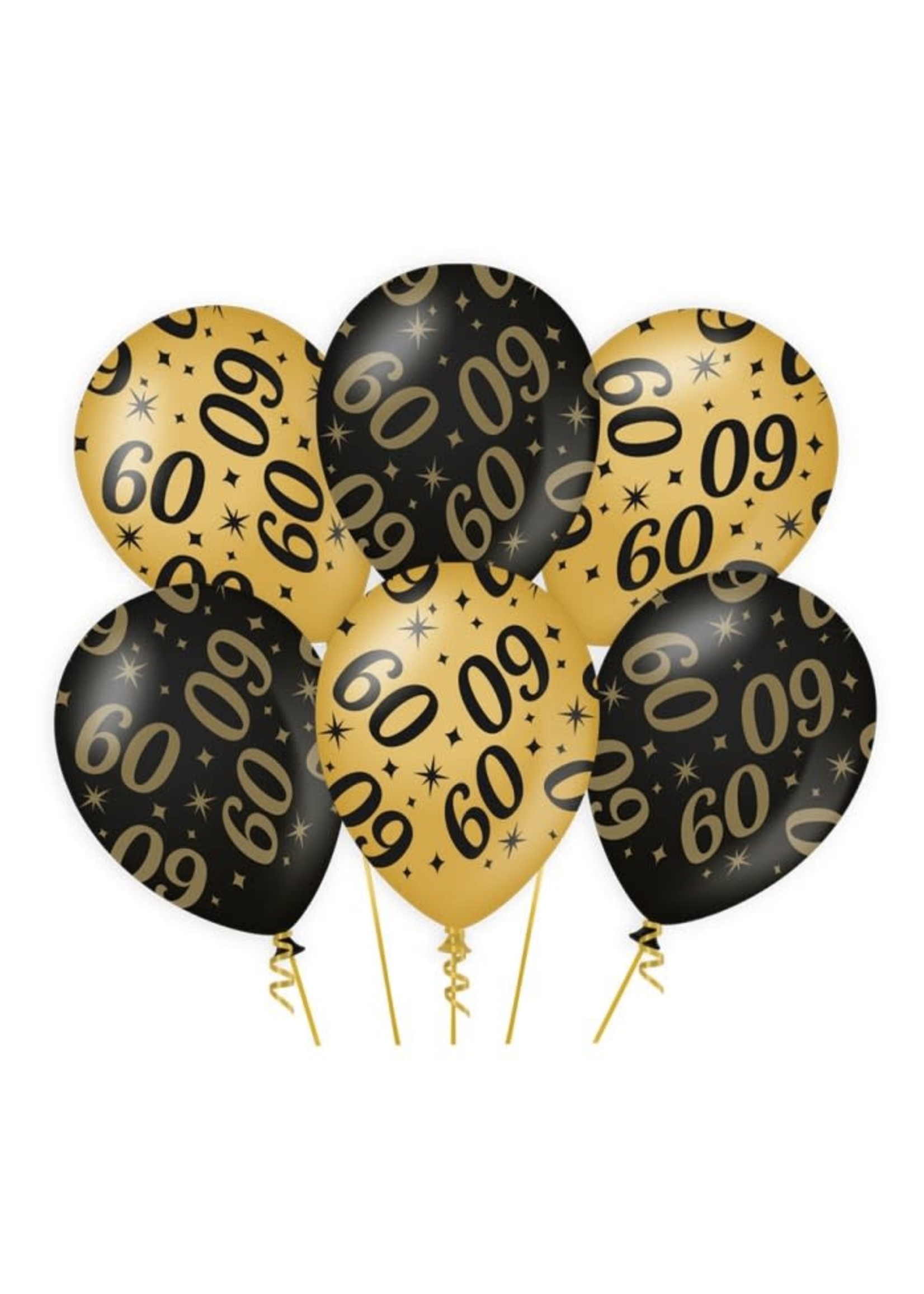 Feestkleding Breda Ballonnen 60 jaar zwart/goud