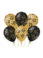 Ballonnen 75 jaar zwart/goud