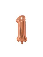 We Fiesta Party Folie ballon cijfer 1 rose gold 66 cm