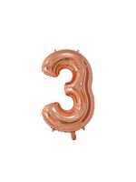 We Fiesta Party Folie ballon cijfer 3 rose gold 66 cm