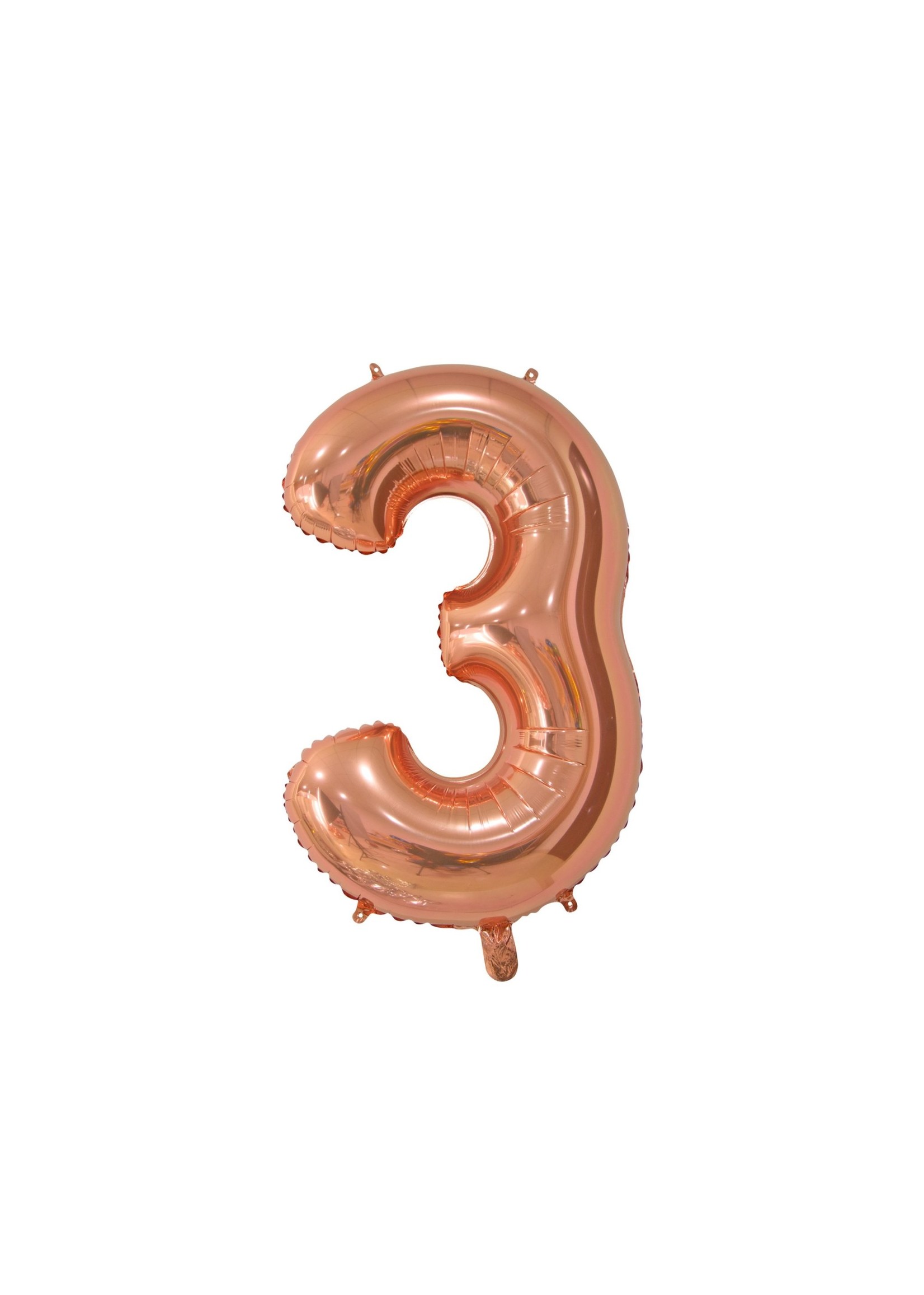 We Fiesta Party Folie ballon cijfer 3 rose gold 66 cm