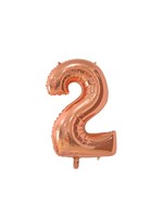 We Fiesta Party Folie ballon cijfer 2 rose gold 66 cm