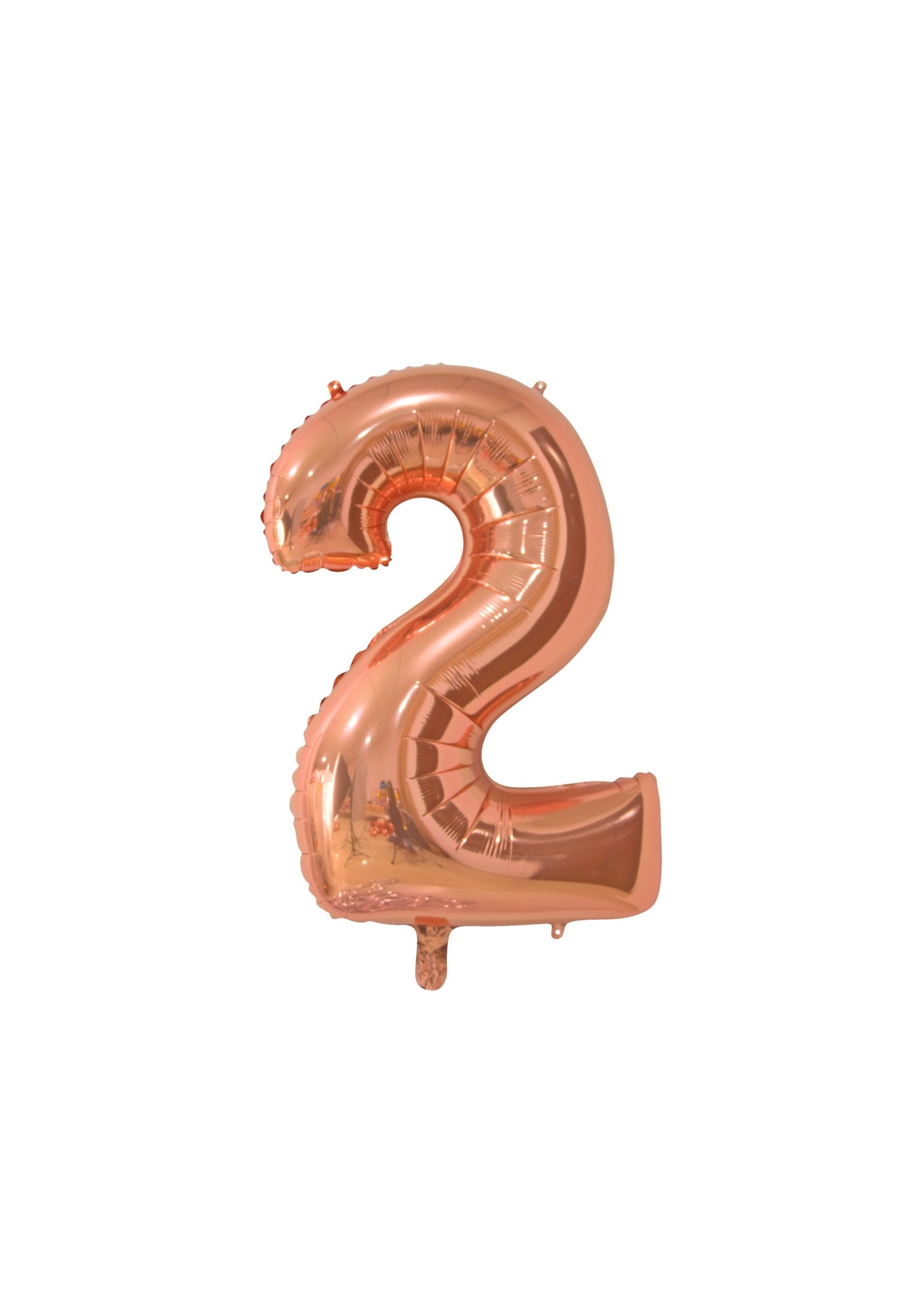We Fiesta Party Folie ballon cijfer 2 rose gold 66 cm