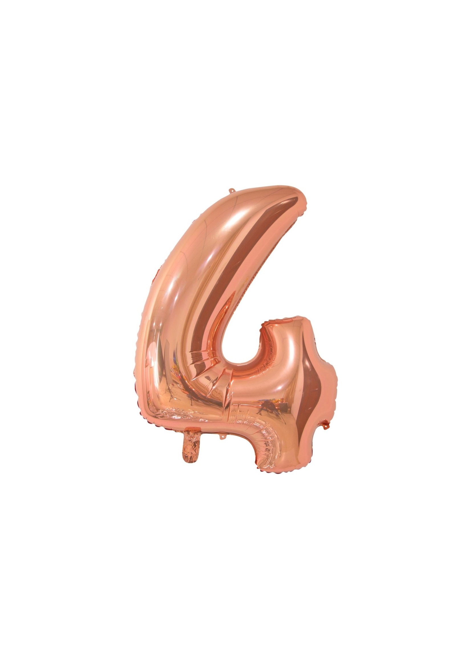 Feestkleding Breda Folie ballon cijfer 4 rose gold 66 cm