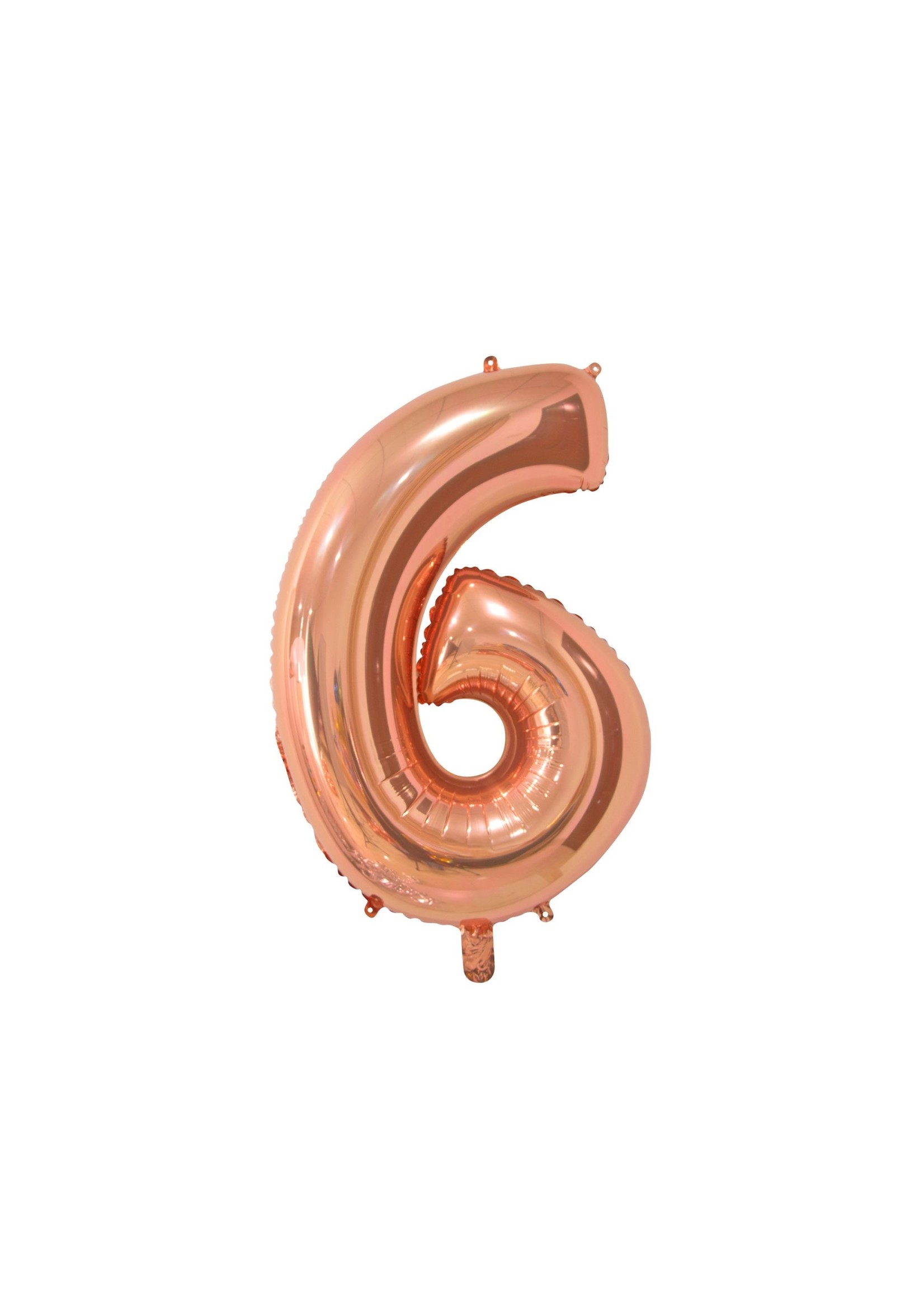 We Fiesta Party Folie ballon cijfer 6 rose gold 66 cm