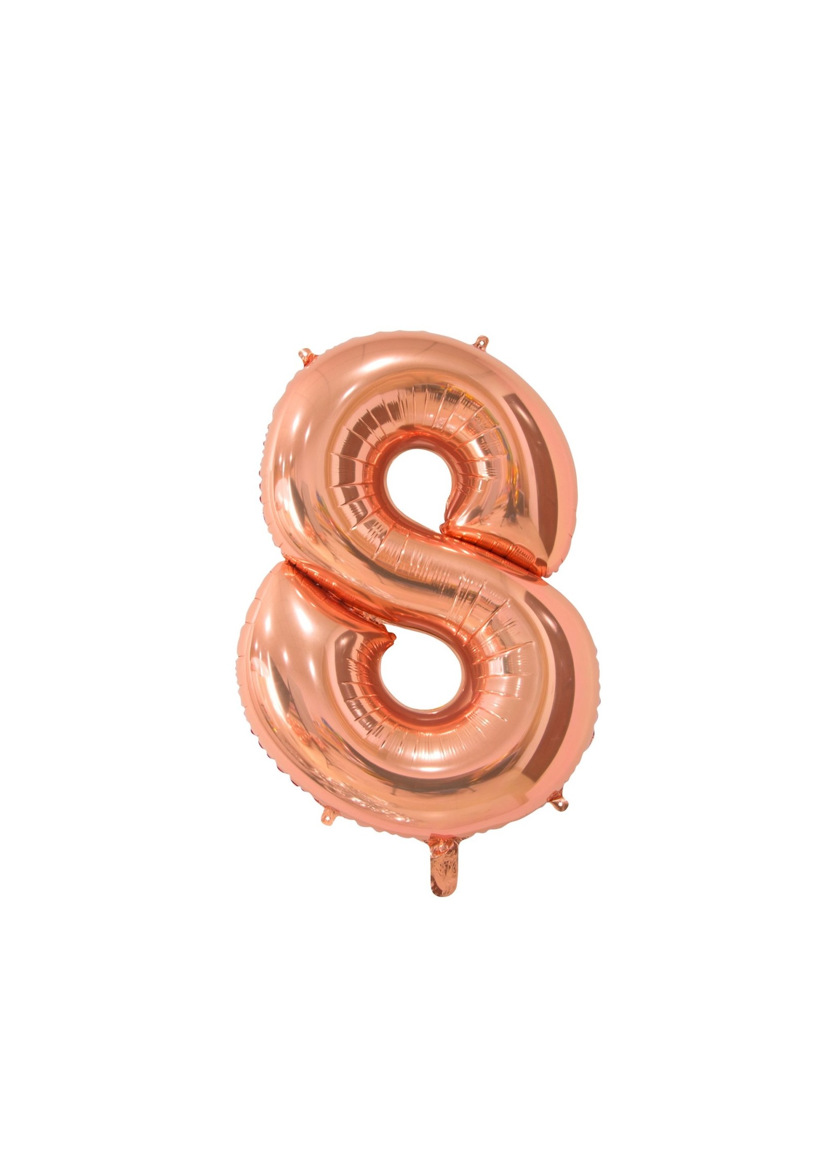 Feestkleding Breda Folie ballon cijfer 8 rose gold 66 cm