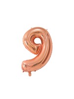 We Fiesta Party Folie ballon cijfer 9 rose gold 66 cm