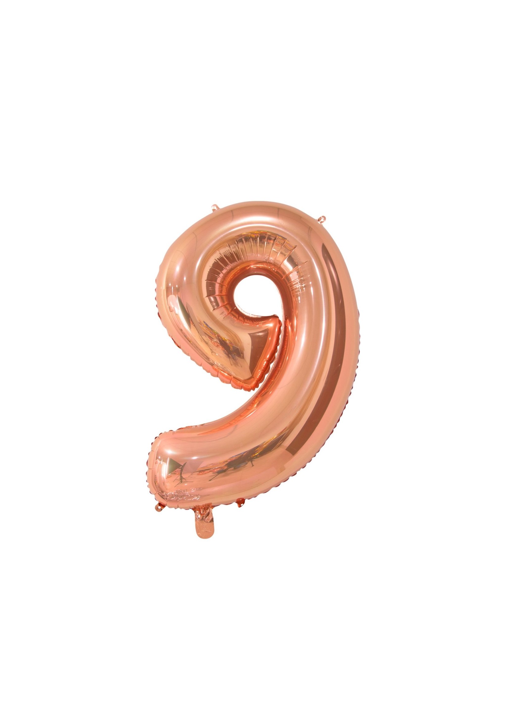 We Fiesta Party Folie ballon cijfer 9 rose gold 66 cm