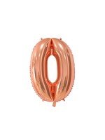 We fiesta party Folie ballon cijfer 0 rose gold 66 cm