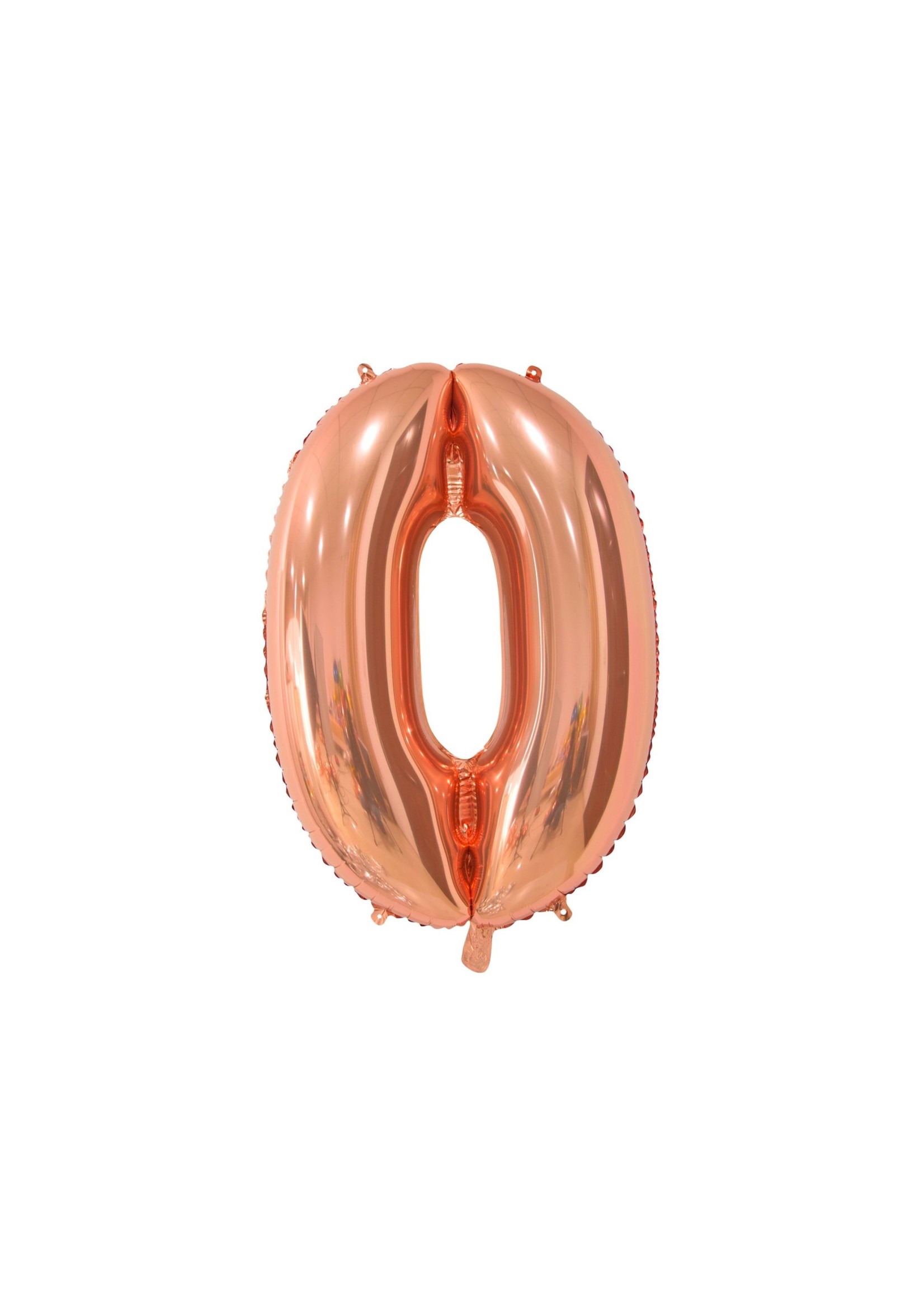 We Fiesta Party Folie ballon cijfer 0 rose gold 66 cm