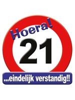Feestkleding Breda Huldeschild verkeersbord 21 jaar
