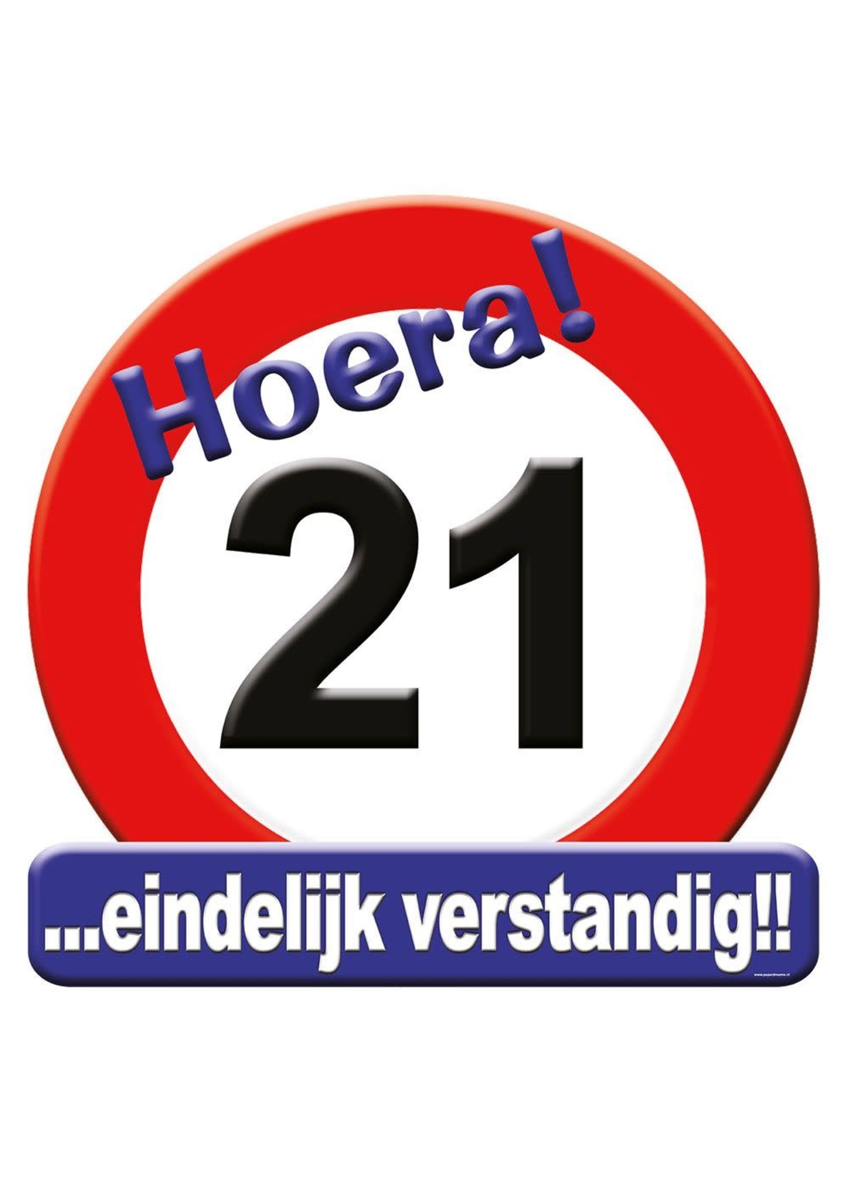 Feestkleding Breda Huldeschild verkeersbord 21 jaar