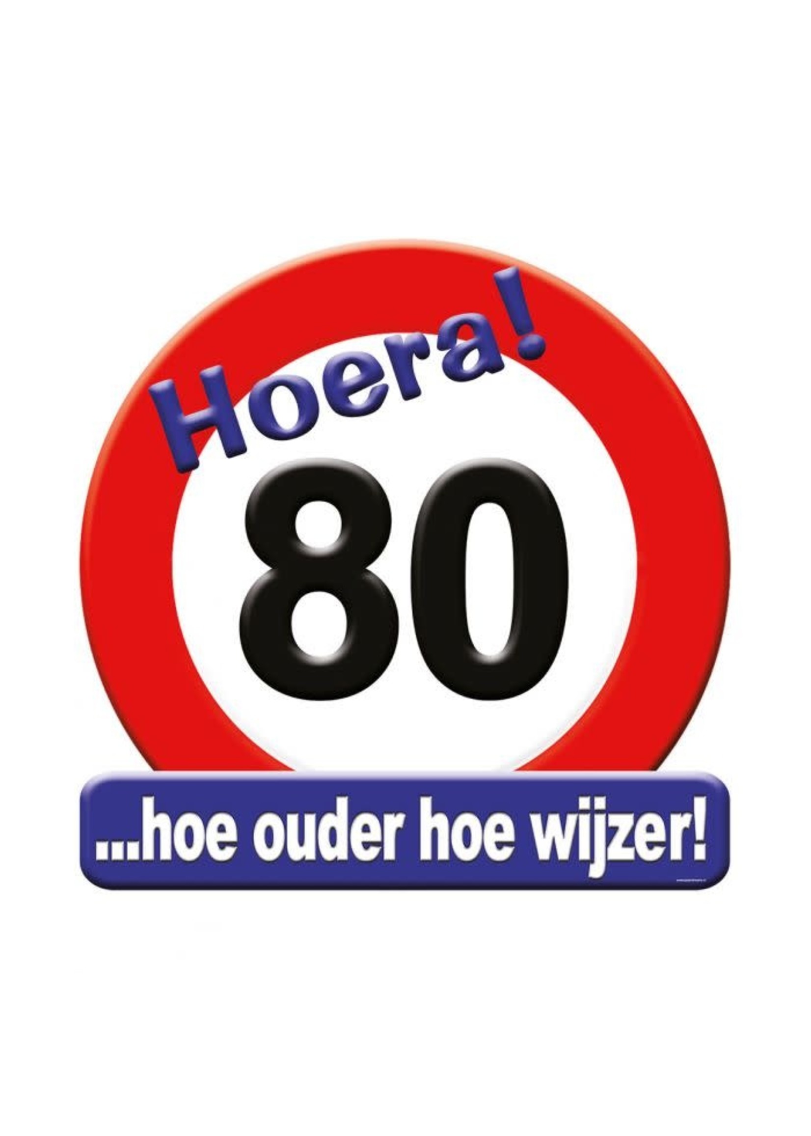 Feestkleding Breda Huldeschild verkeersbord 80 jaar
