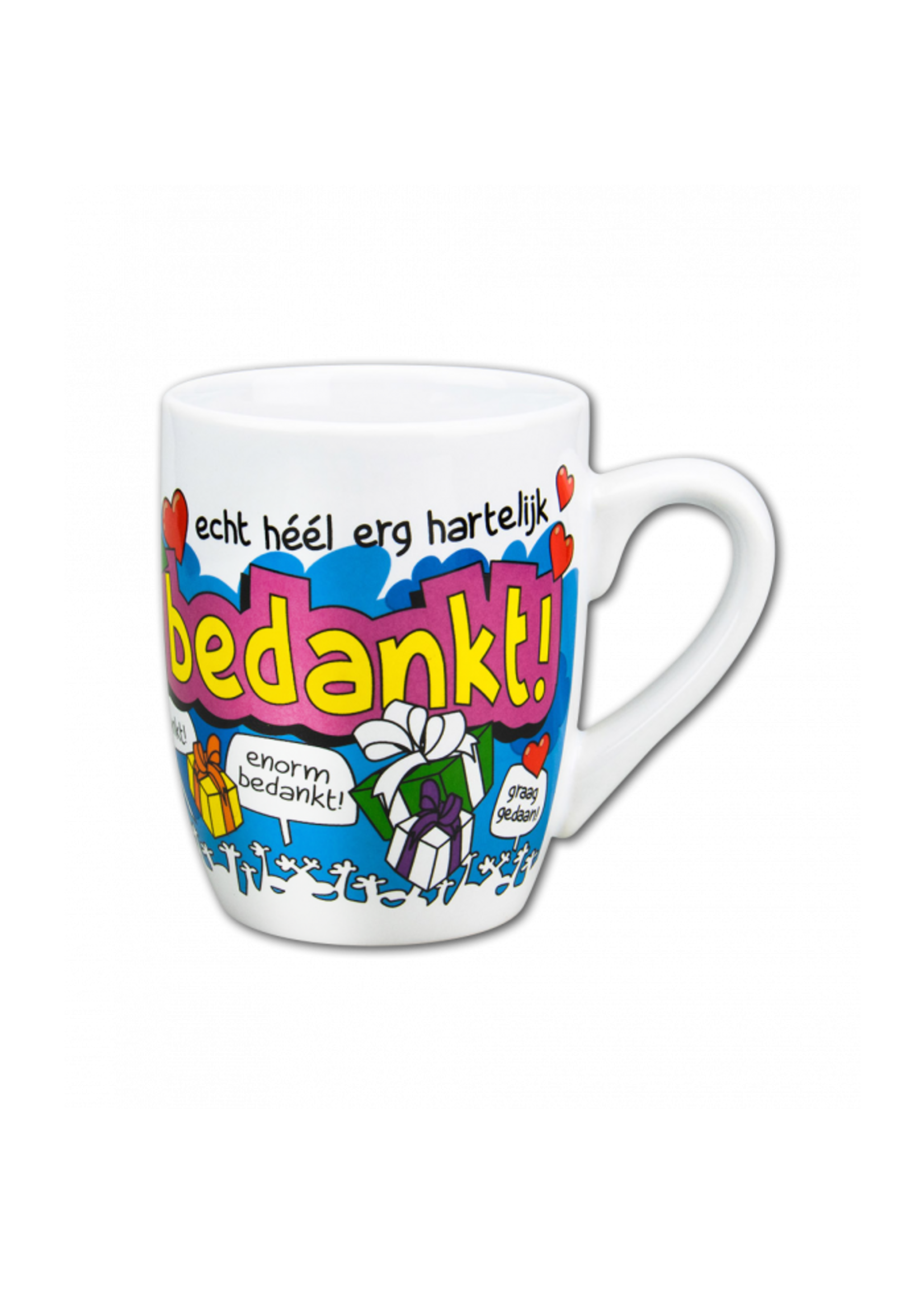 Feestkleding Breda Mok cartoon Bedankt