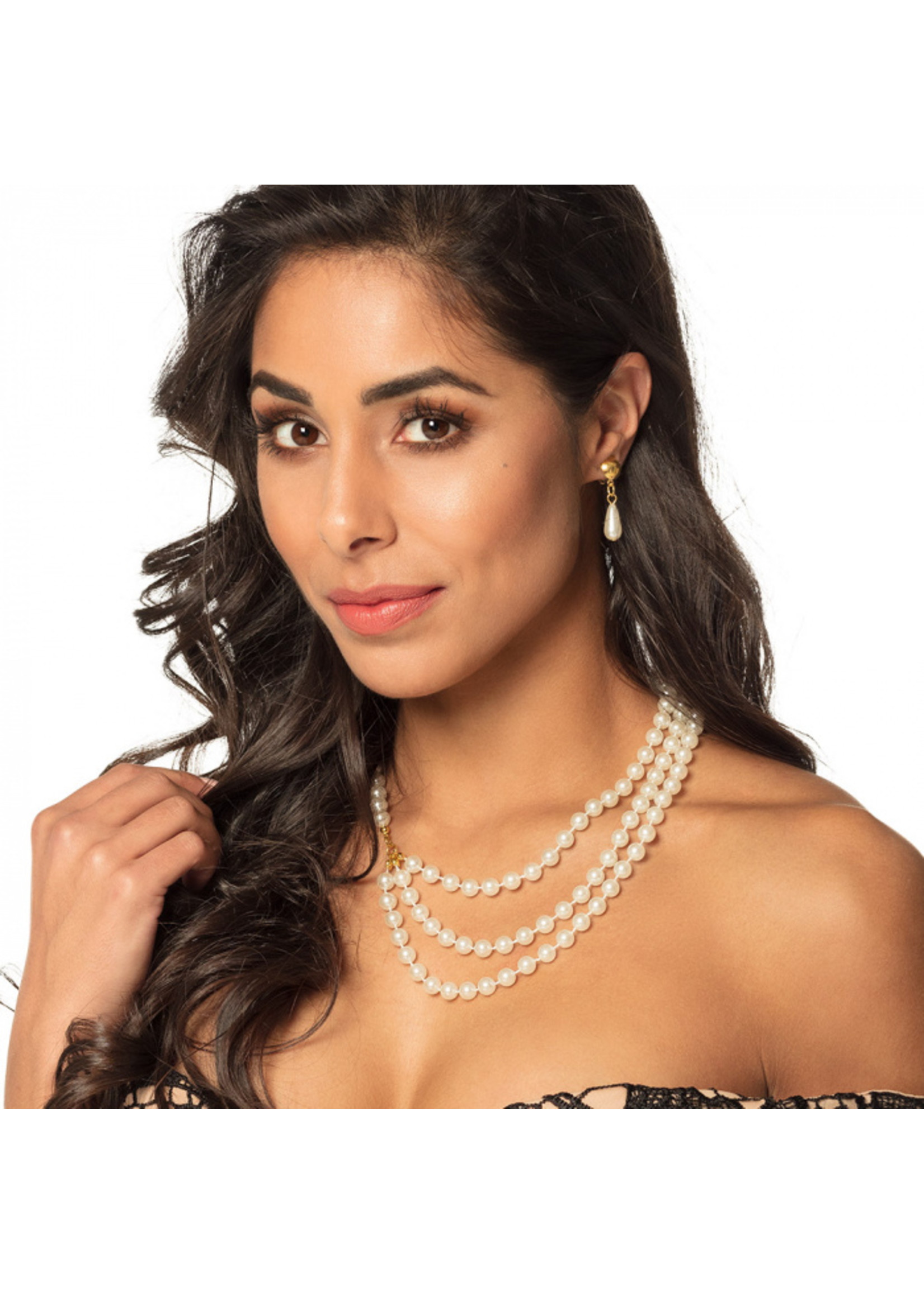 Feestkleding Breda Ketting en oorbellen Pearl