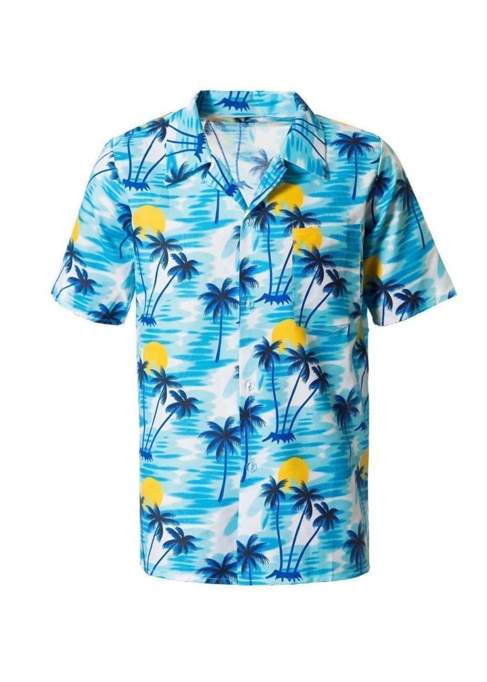 Feestkleding Breda Hawaii shirt blauw