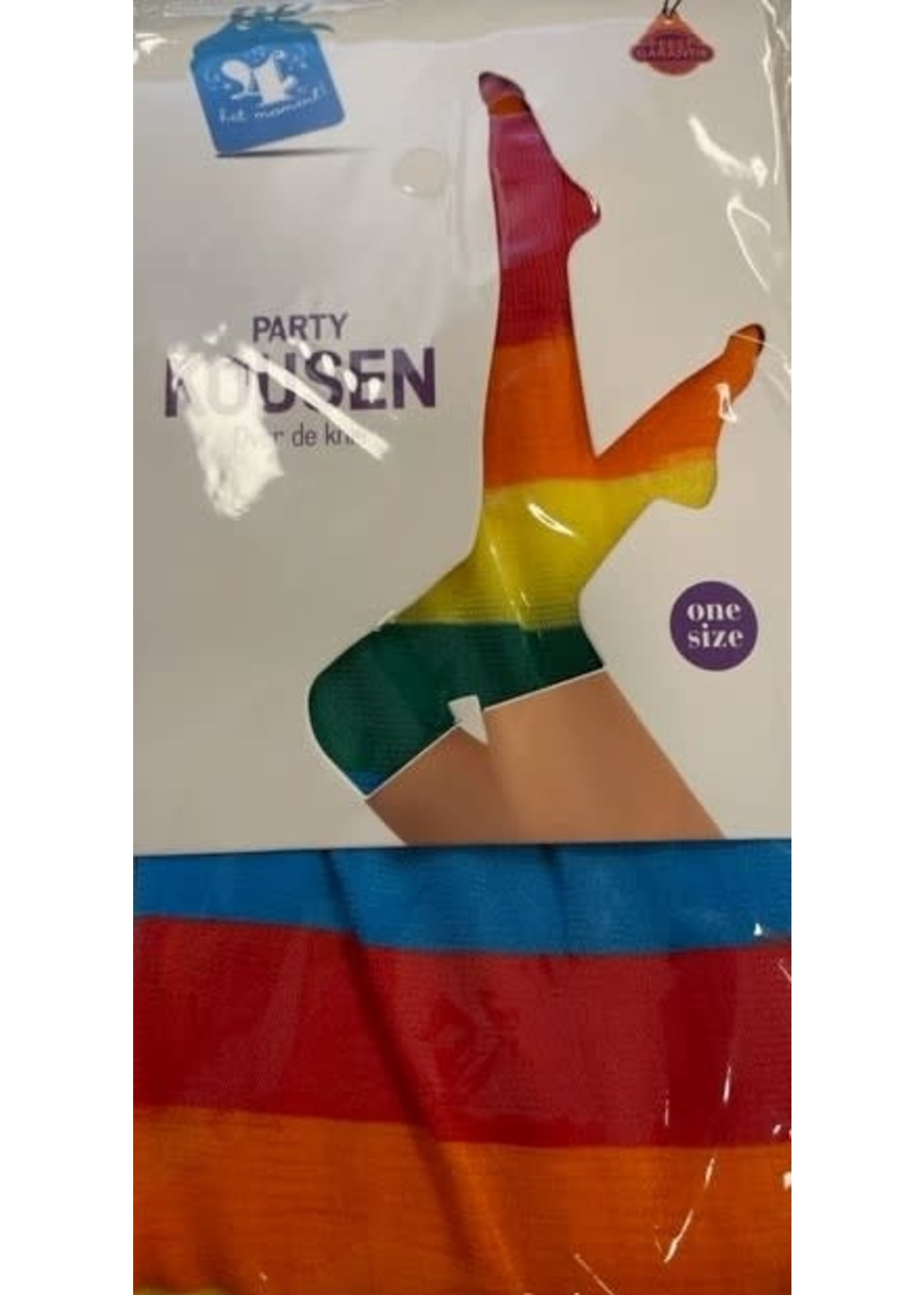 Feestkleding Breda Panty kousen regenboog