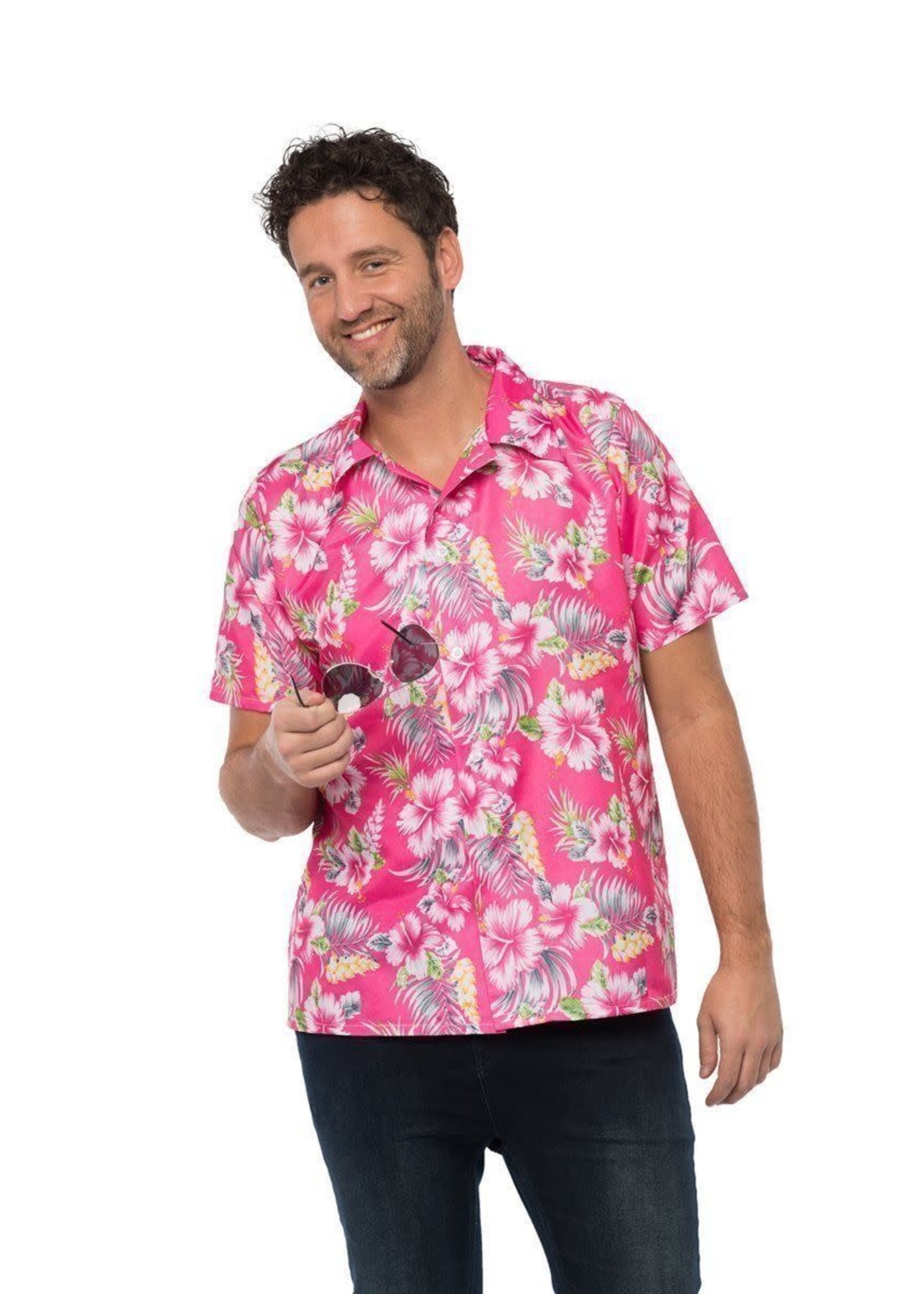 Feestkleding Breda Hawaii blouse Deluxe roze