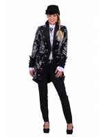 Thetru Brokaat dames jas " Royal " zwart / zilver