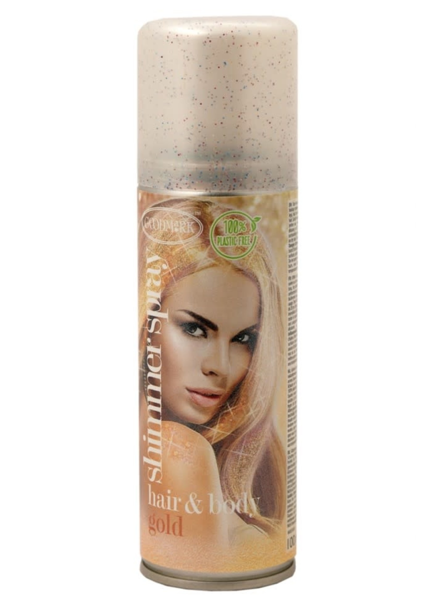 Glitterspray voor lichaam en haar goud