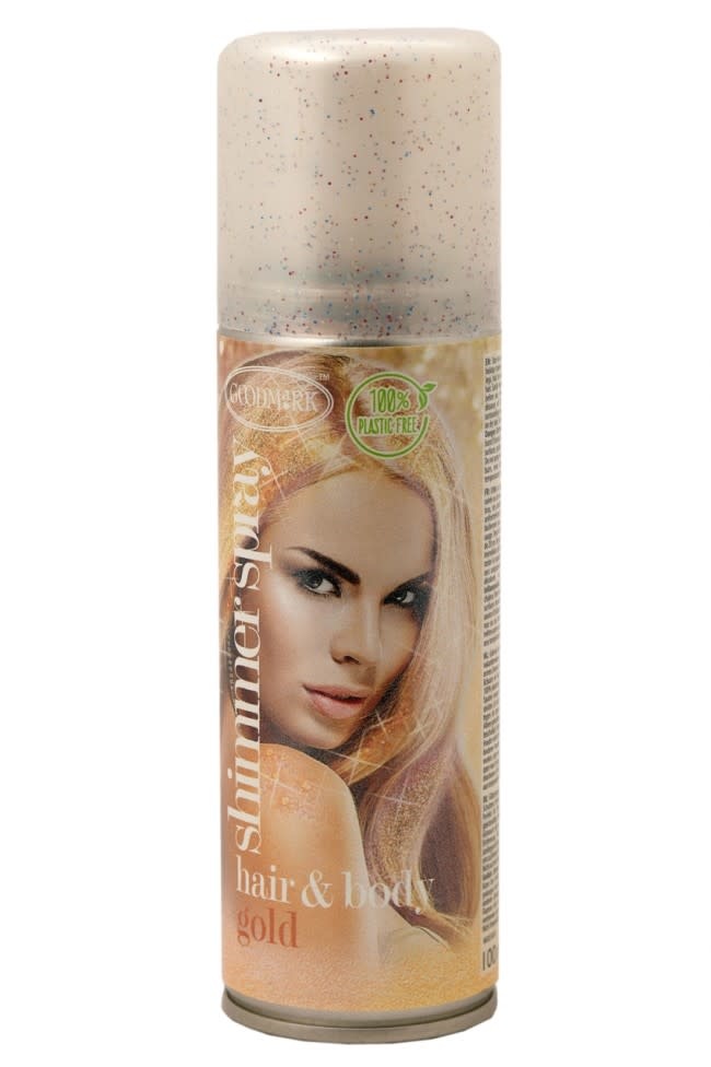Glitterspray voor lichaam en haar goud 100ml FeestkledingBreda.nl