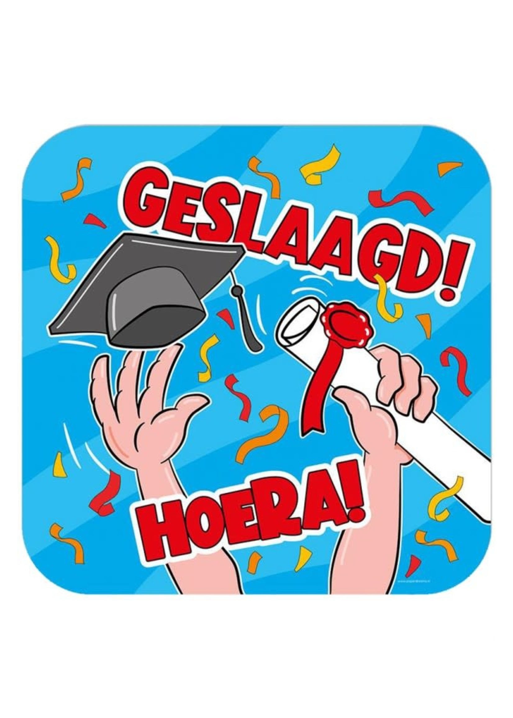 Feestkleding Breda Huldeschild cartoon geslaagd