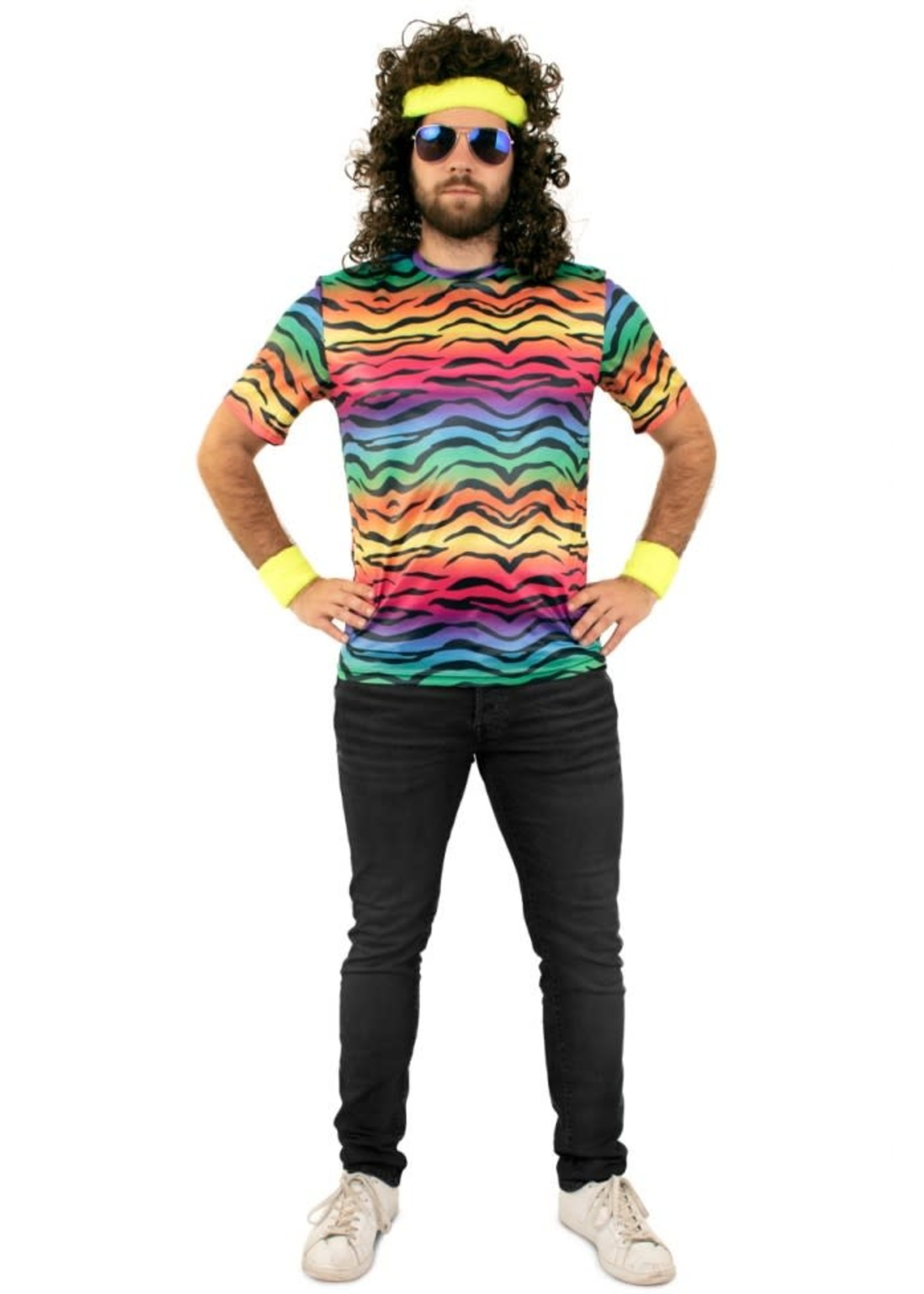 PartyXplosion T-shirt neon tijger unisex