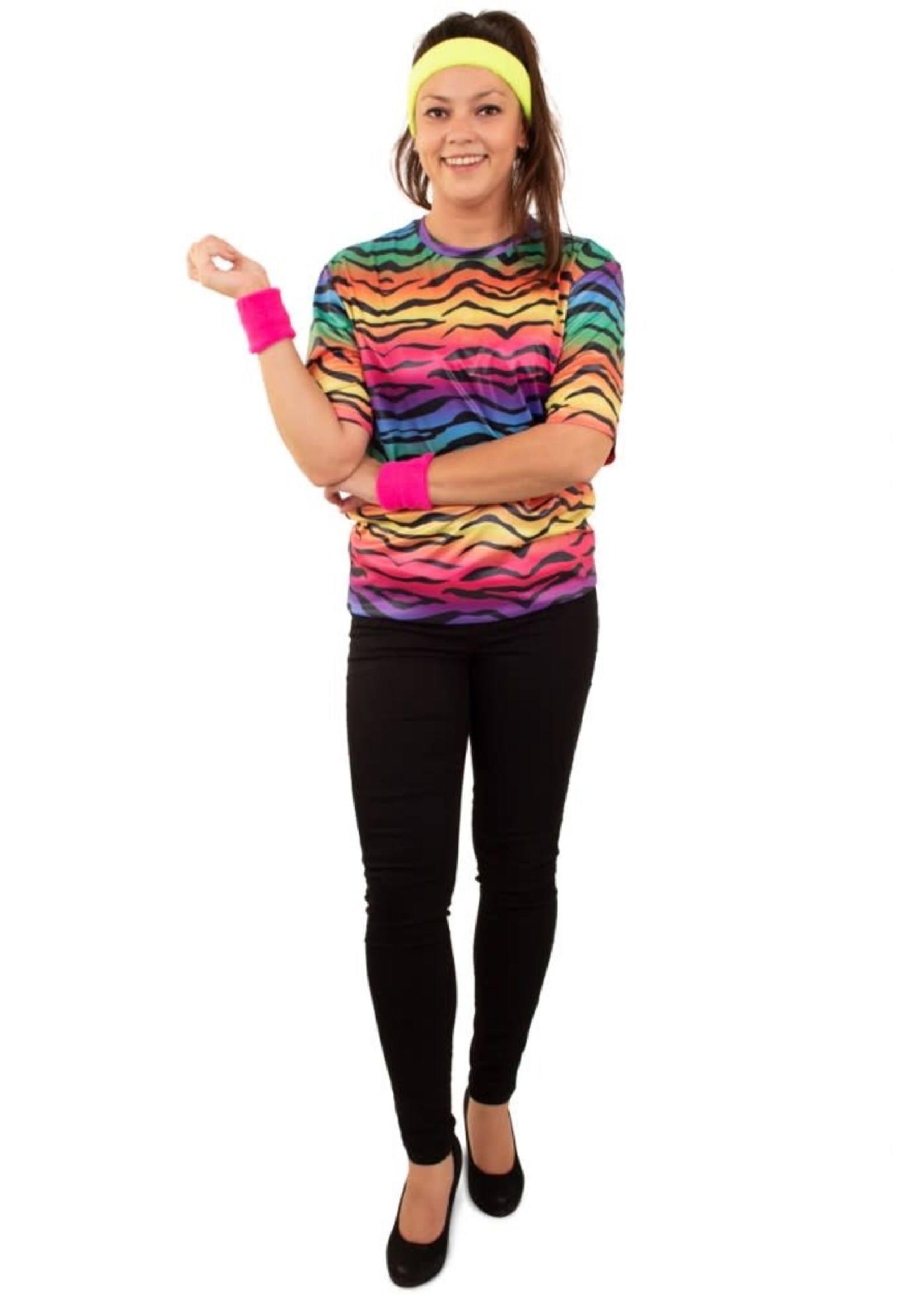 PartyXplosion T-shirt neon tijger unisex