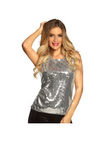 Boland Top Pailletten zilver