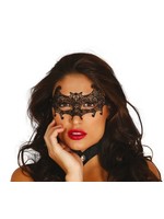 Fiestas Guirca Oogmasker vleermuis zwart kant