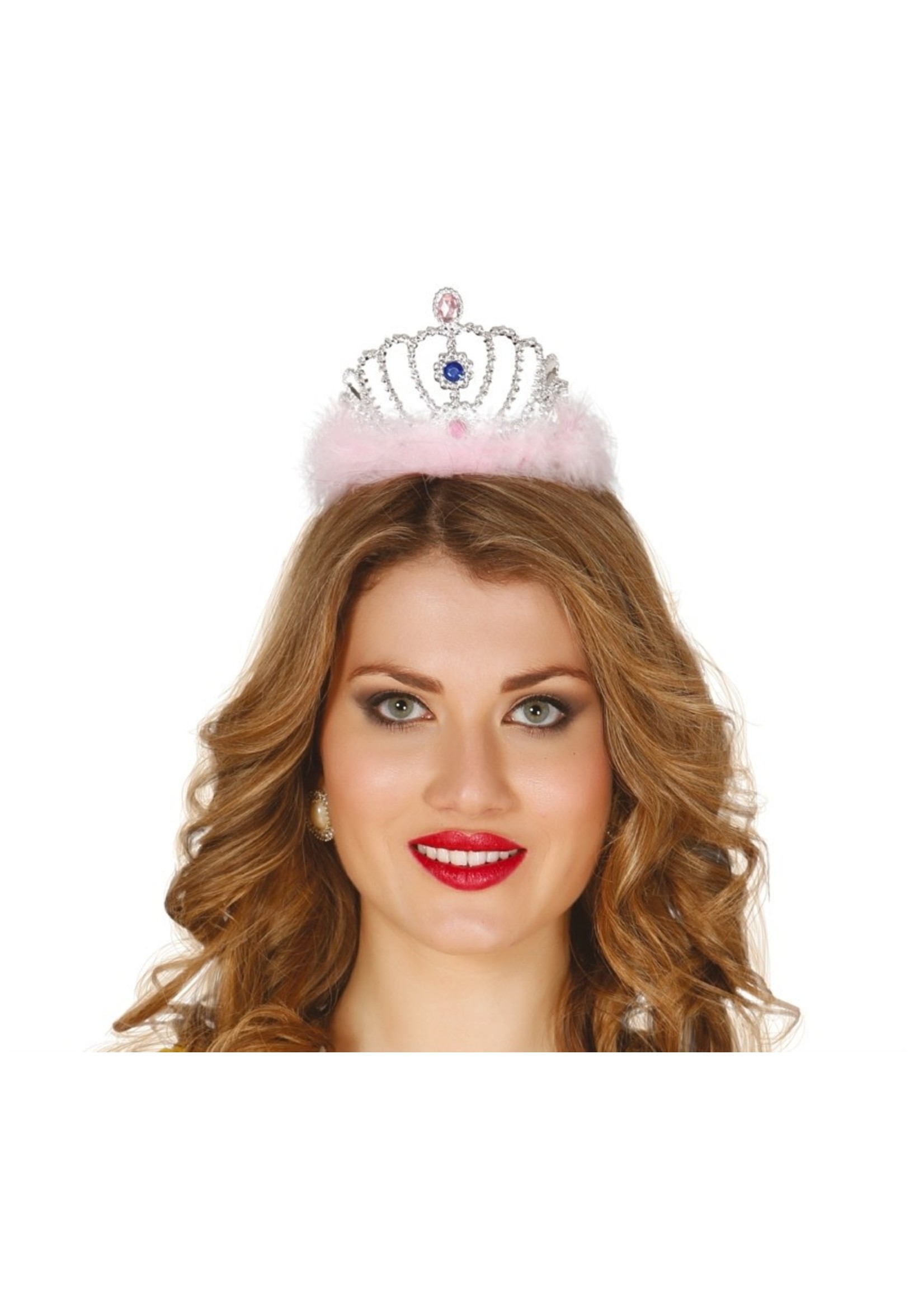 Fiestas Guirca Tiara zilver met veren