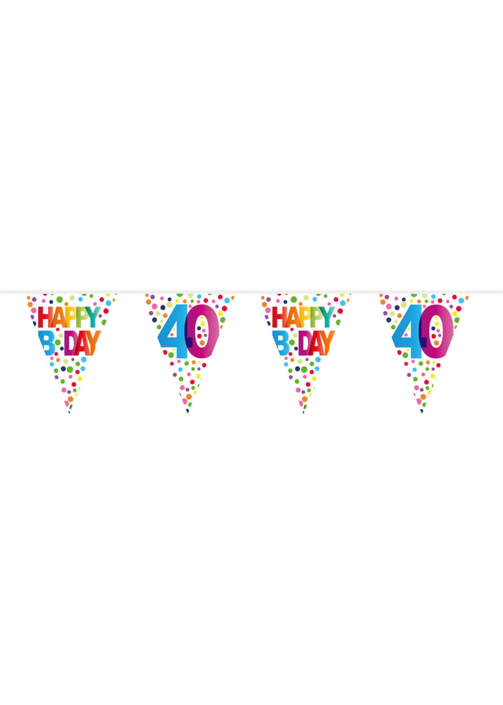 Vlaggenlijn Happy Bday Dots 40 jaar